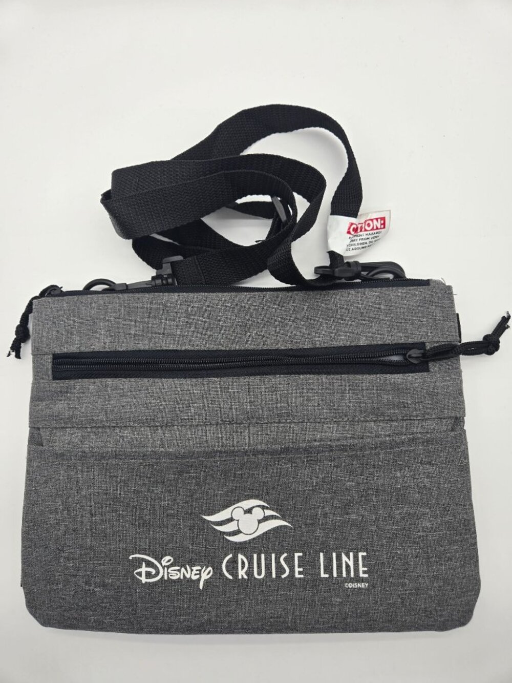 Disney Cruise Line Gray Crossbody Travel Bag Organizer Adjustable Strap
